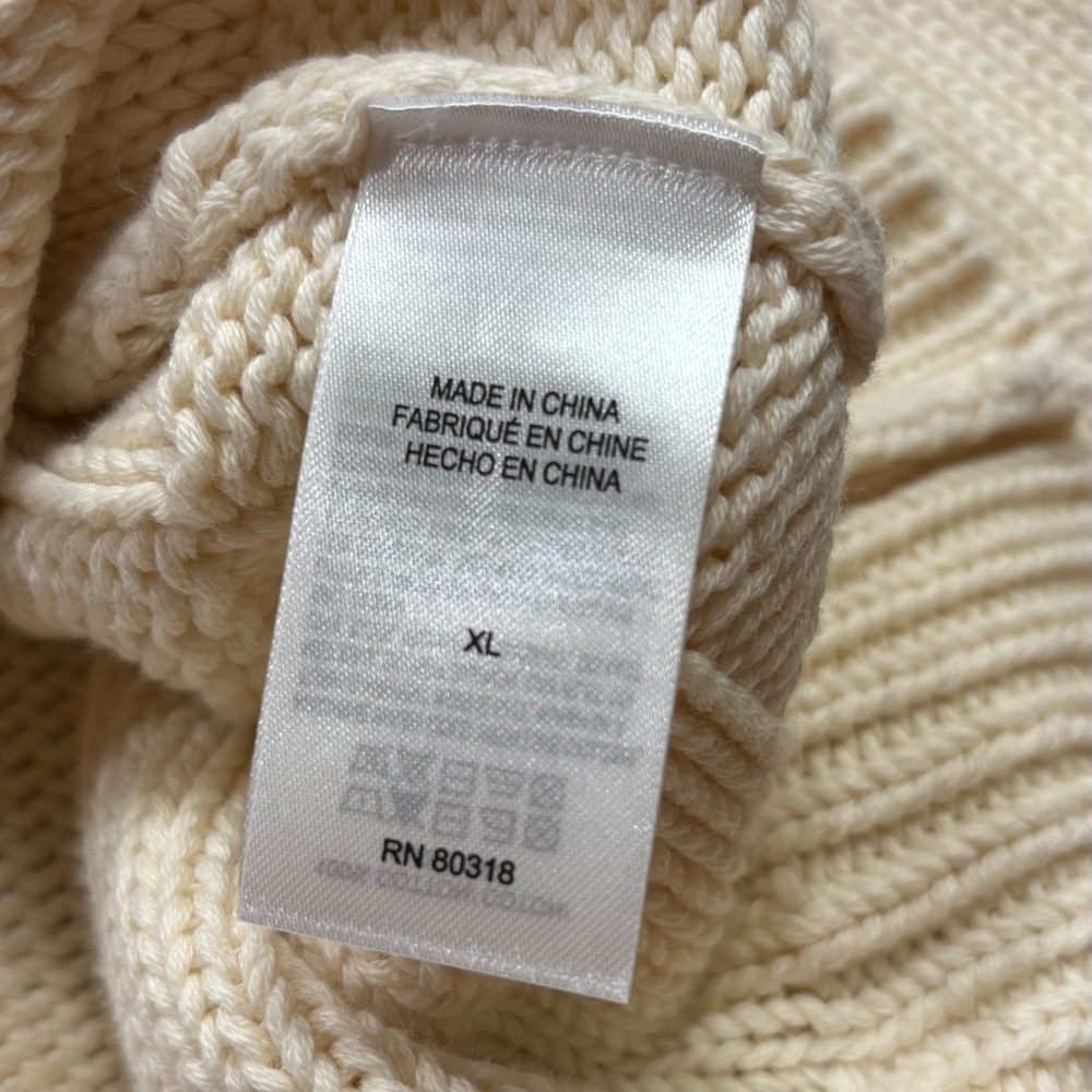 Lucky brand Men's Cream Sweater 100% cotton size XL - Picture 5 of 8